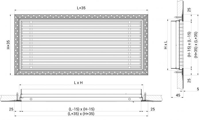 Grille d'aération en matière plastique Eco Log 7019104